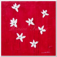 White Daisies on red