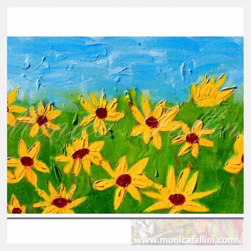 Painting titled 'Wild flowers landscape' by Monica Fallini