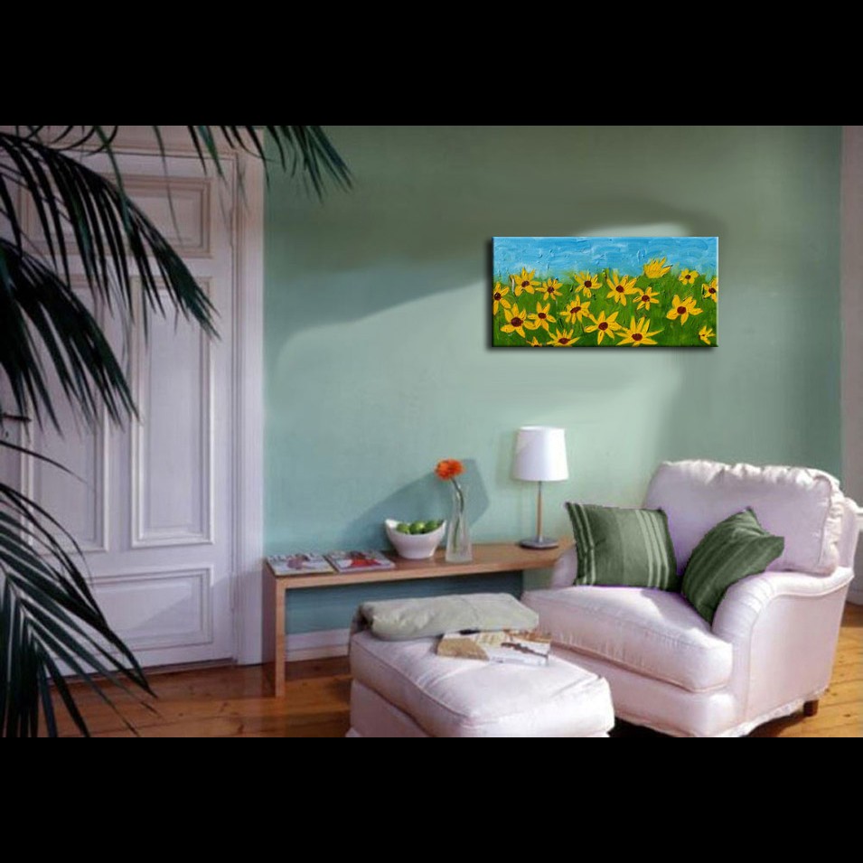 Painting titled 'Wild flowers landscape' by Monica Fallini
