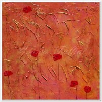 Red Poppies on golden landscape