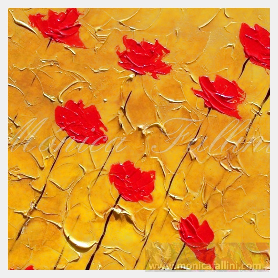 Painting titled 'Windy days red Poppies' by Monica Fallini
