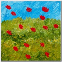 Windy days red Poppies