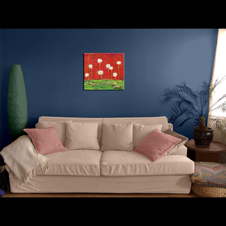 Painting titled 'Grounded Daisies' by Monica Fallini