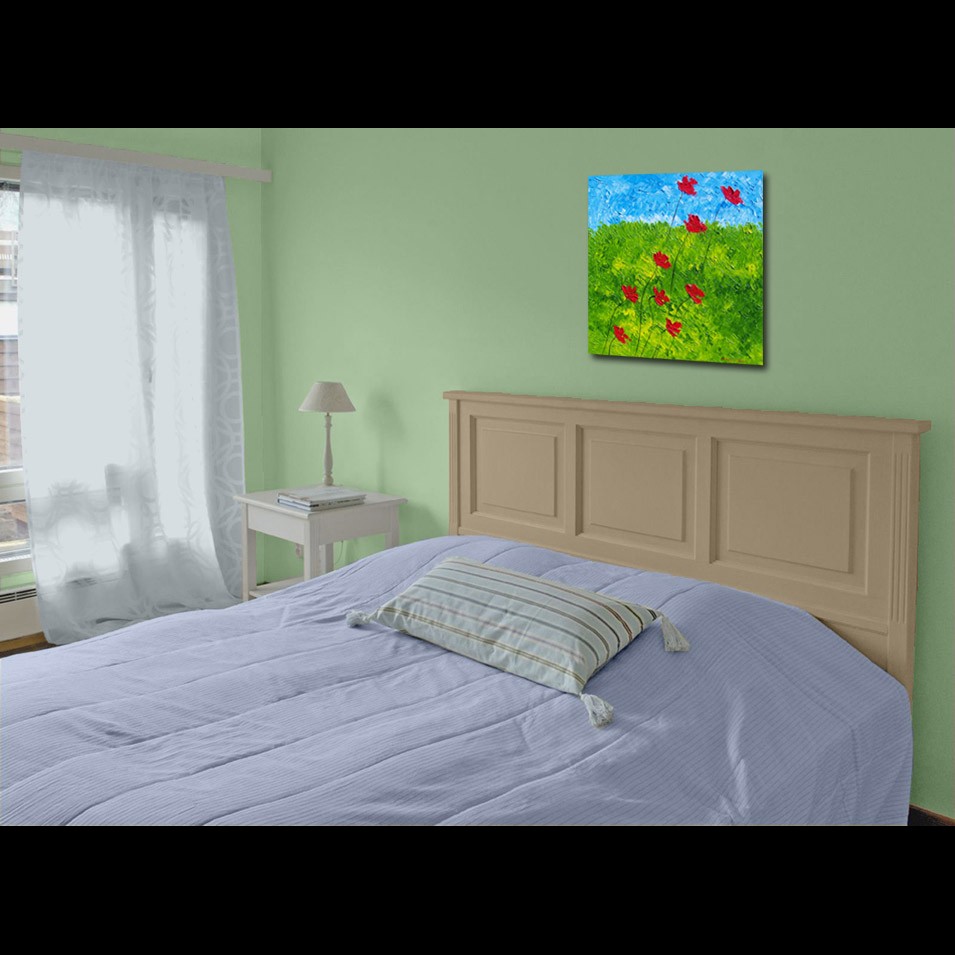 Painting titled 'Windy days red Poppies' by Monica Fallini