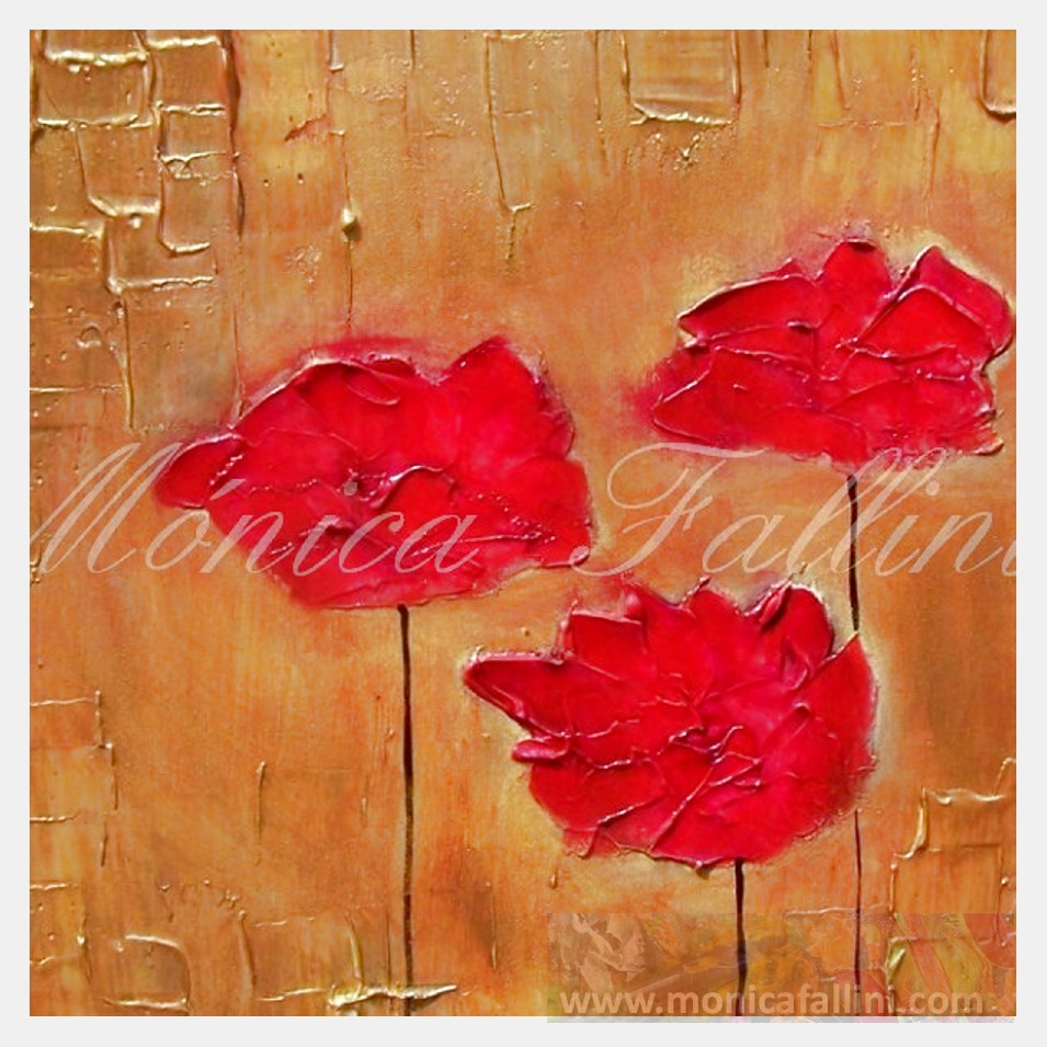 Painting titled 'Red Poppies' by Monica Fallini