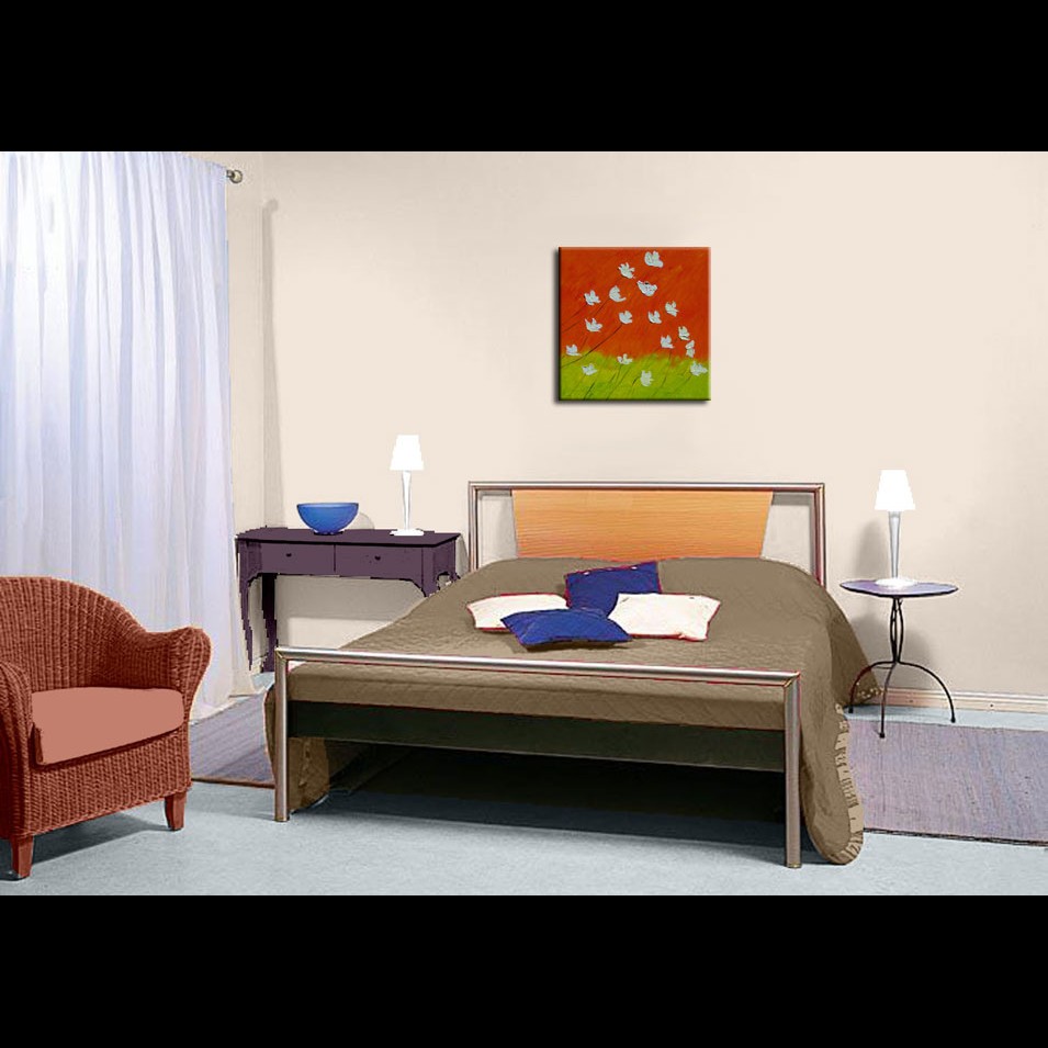 Painting titled 'Sunset Poppies' by Monica Fallini