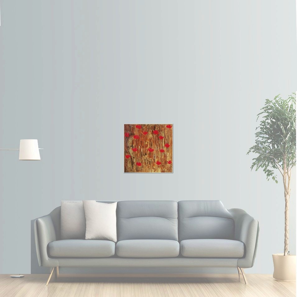 Painting titled 'Red Poppies' Nostalgia' by Monica Fallini