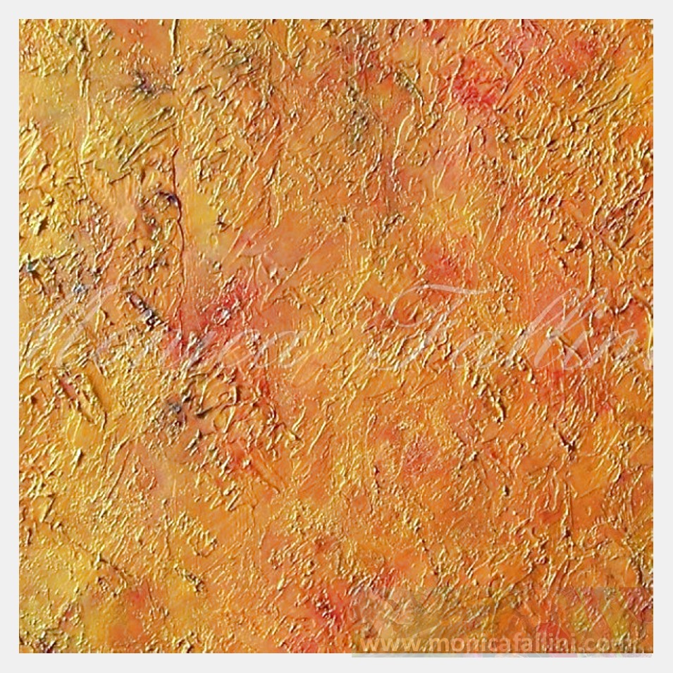 Painting titled 'Deep gold abstraction' by Monica Fallini