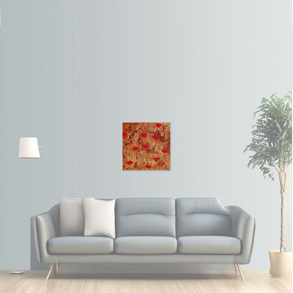 Painting titled 'Red Poppies' Nostalgia ' by Monica Fallini