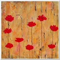 9 red Poppies