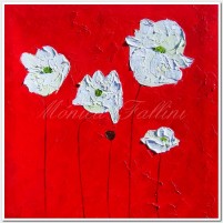 White Poppies on red landscape
