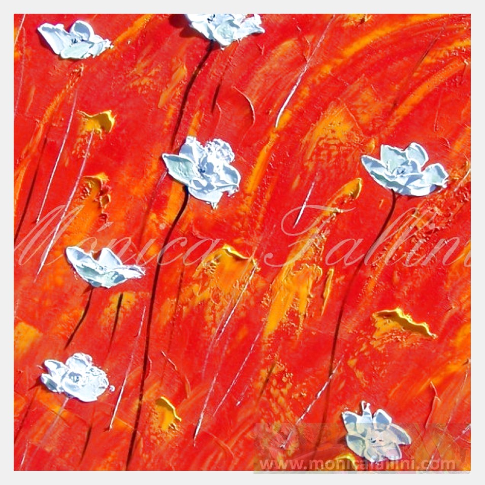 Painting titled 'Springtime Poppies' happiness' by Monica Fallini