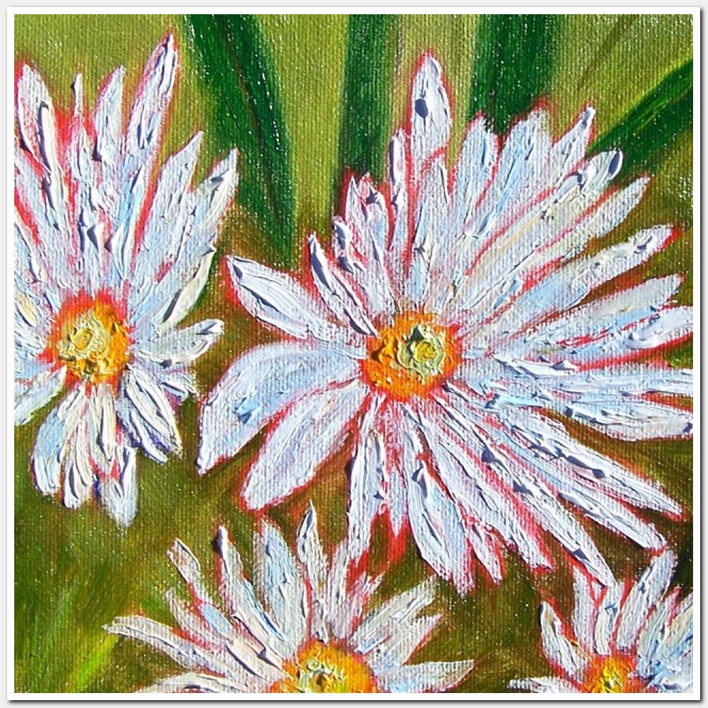 Painting titled 'Daisies bouquet.' by Monica Fallini