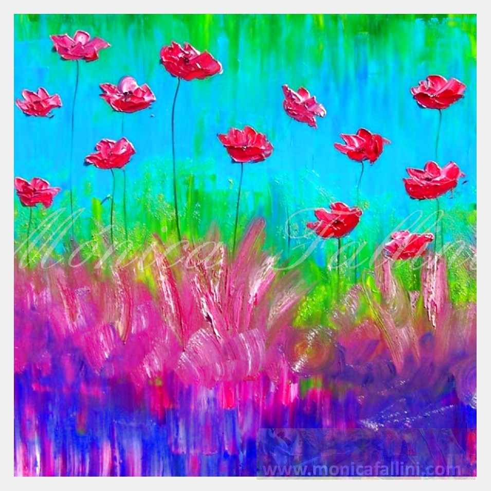 Painting titled 'Poppies' breach # 12018' by Monica Fallini