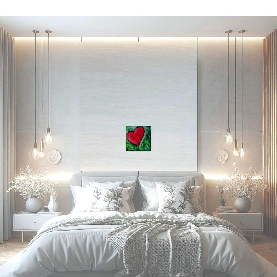 Painting titled 'Red Heart' by Monica Fallini