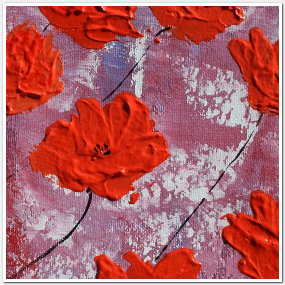 Painting titled '7 red Poppies' by Monica Fallini