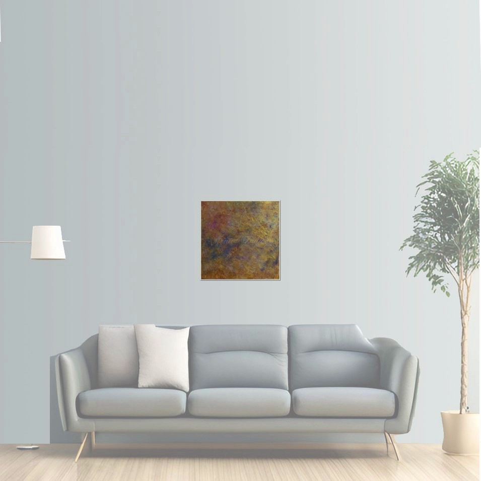 Painting titled 'Gold sunset abstraction' by Monica Fallini