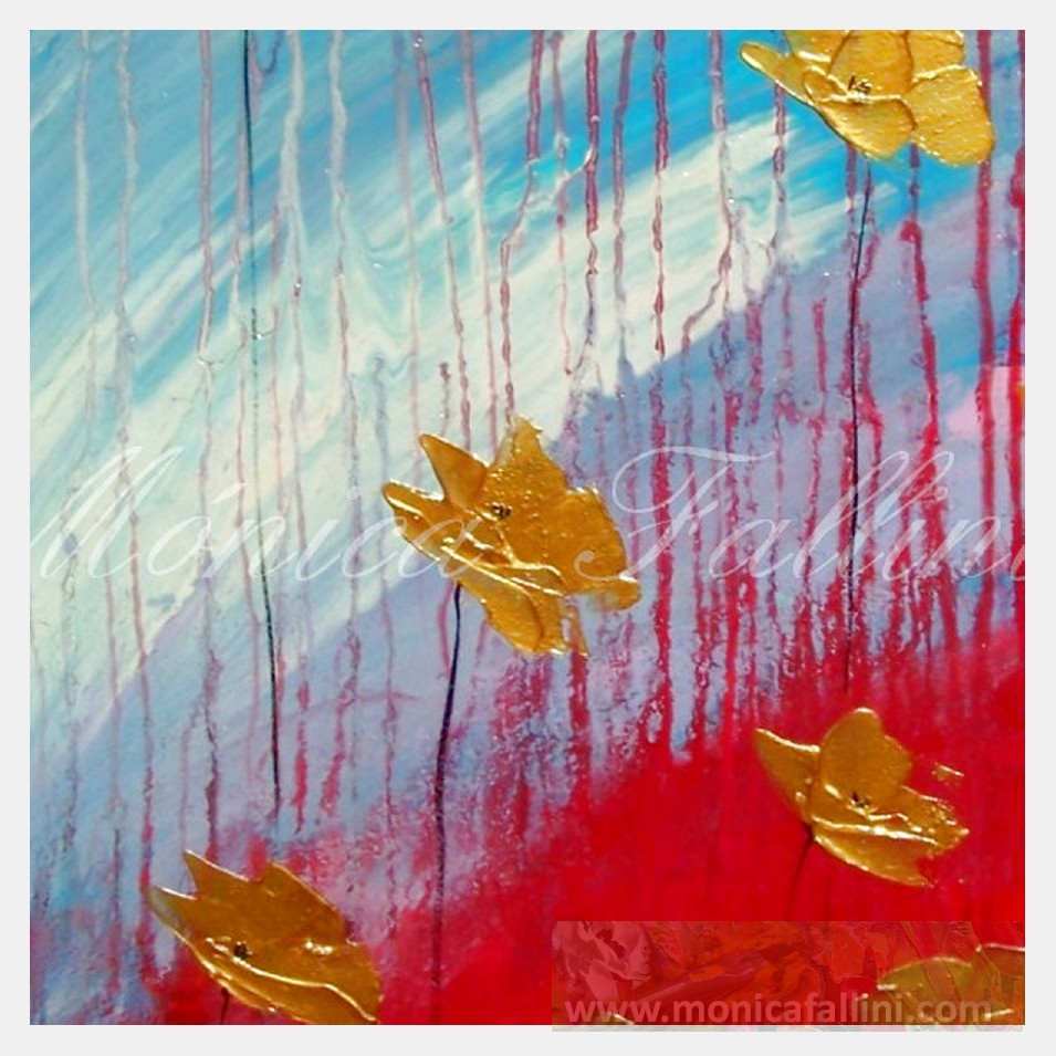 Painting titled 'Golden Poppies' by Monica Fallini