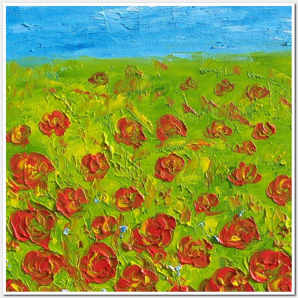 Painting titled 'Red Poppies field ' by Monica Fallini