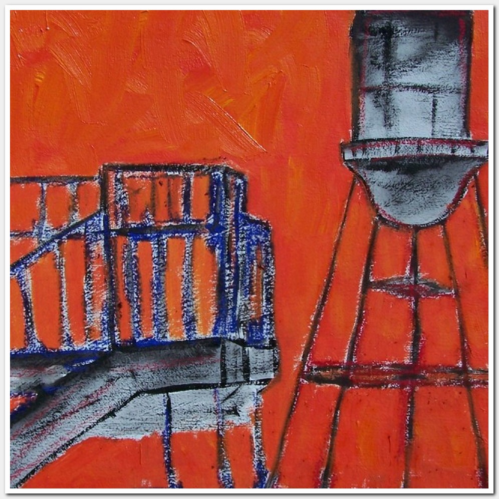 Painting titled 'Deep Ellum Sunset. Dallas. Texas' by Monica Fallini