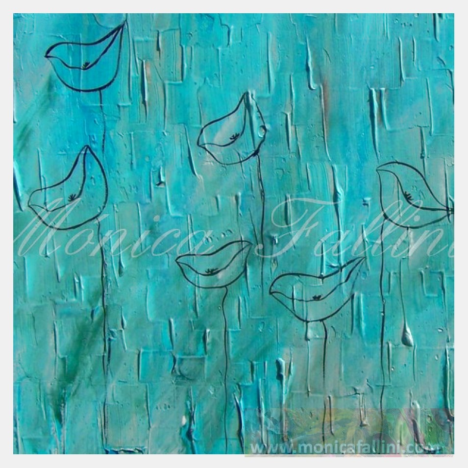 Painting titled 'Paper Poppies # 12033' by Monica Fallini