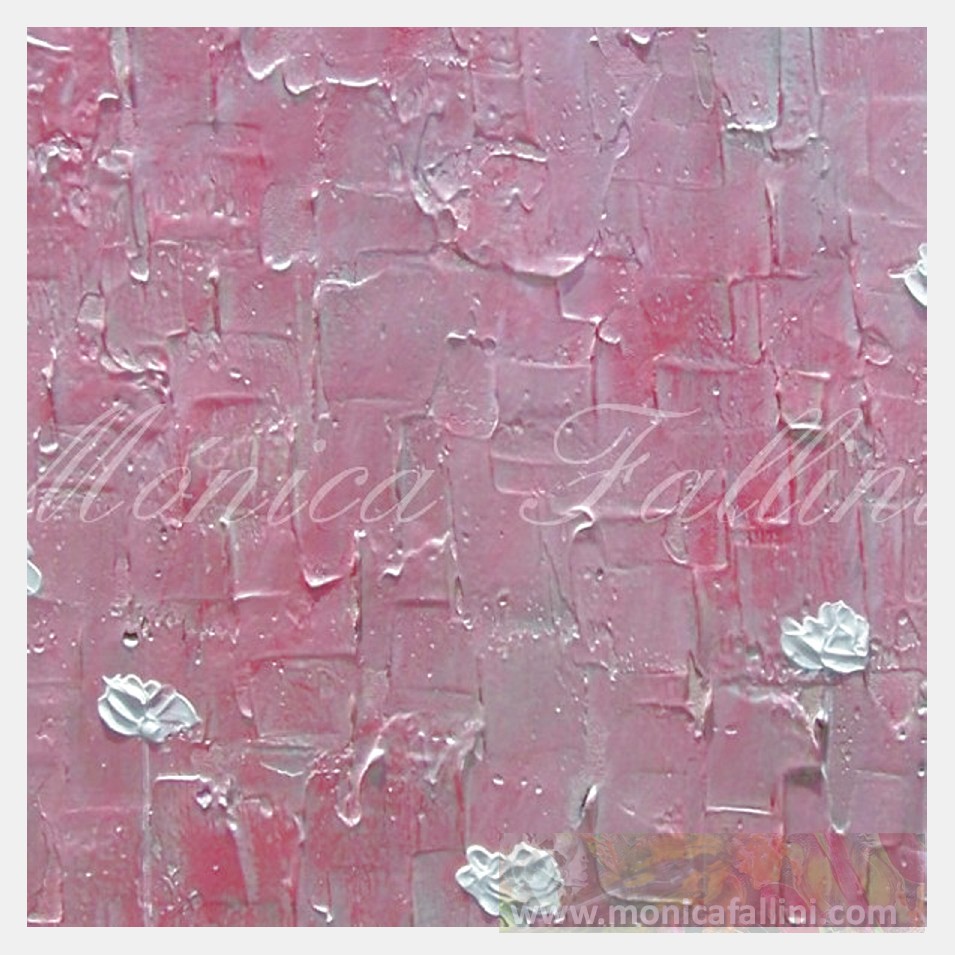 Painting titled 'White Poppies on pink landscape' by Monica Fallini