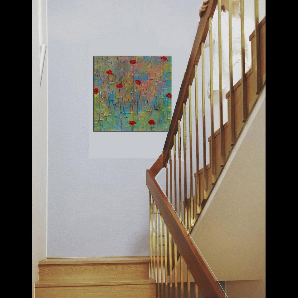 Painting titled 'Springtime red Poppies' by Monica Fallini