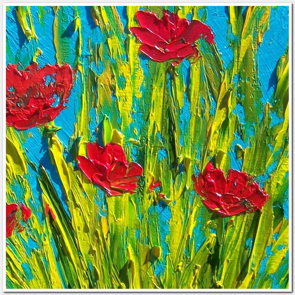 Painting titled 'Wild Poppies, red Poppies' by Monica Fallini