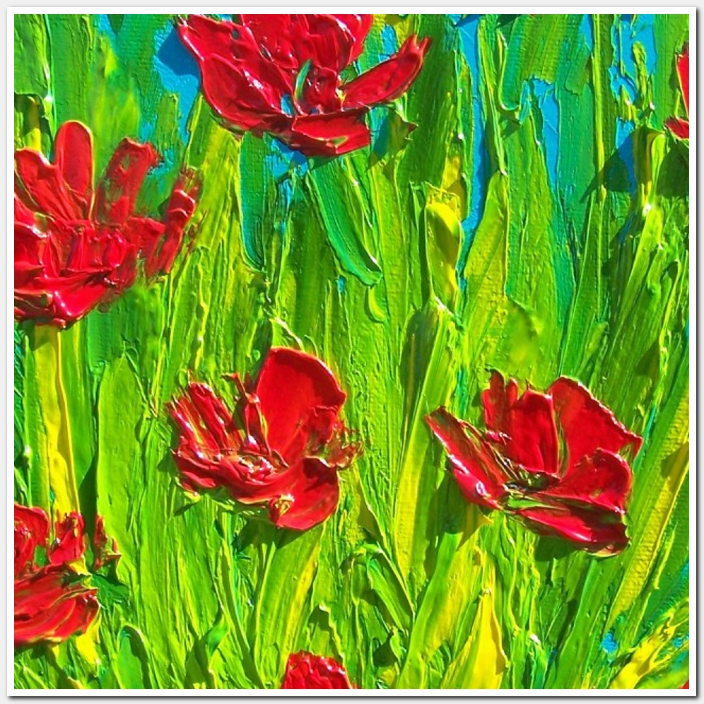 Painting titled 'Wild Poppies, red Poppies' by Monica Fallini