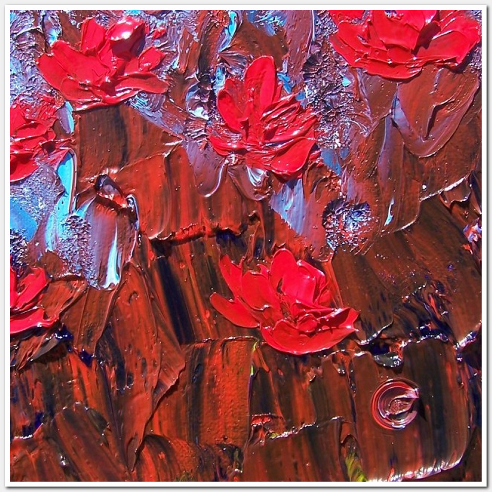 Painting titled 'Wild Poppies abstraction' by Monica Fallini