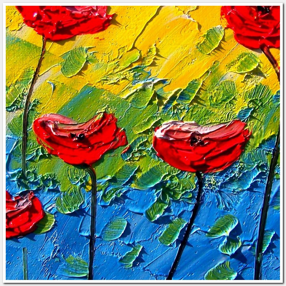 Painting titled 'Sunny days red Poppies' by Monica Fallini
