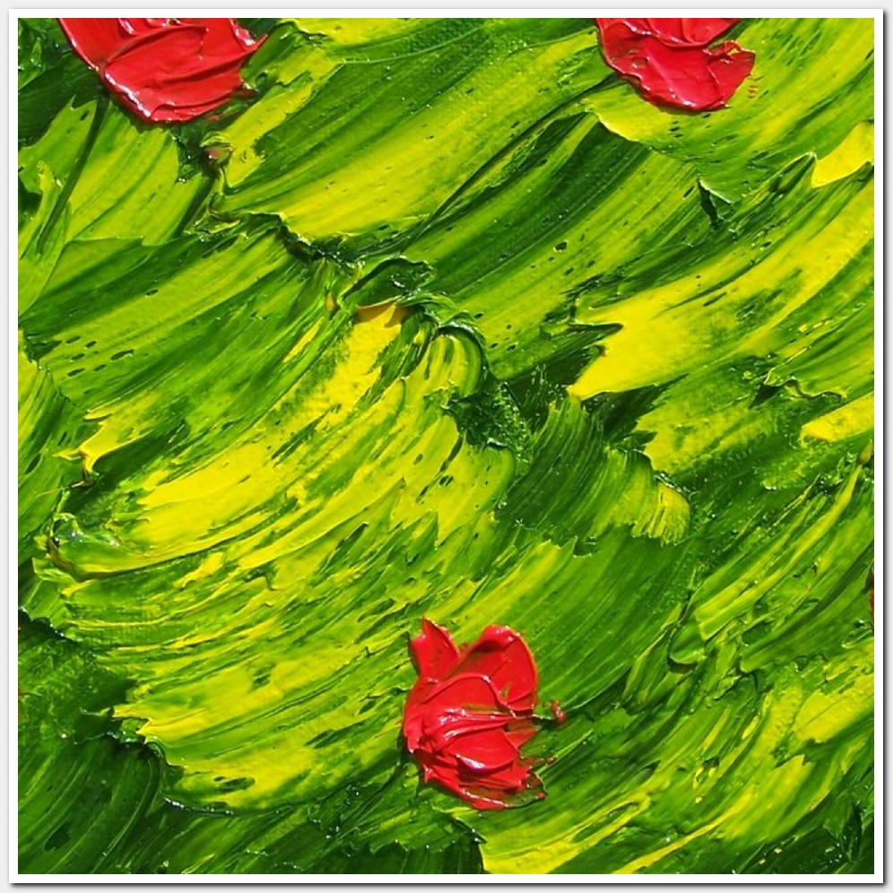Painting titled 'Red Poppies dancing on the wind' by Monica Fallini
