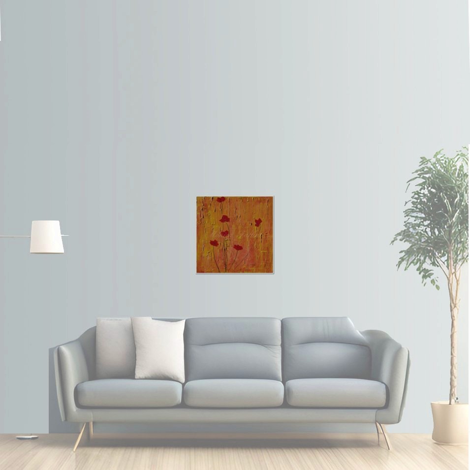 Painting titled 'A landscape with red Poppies ' by Monica Fallini