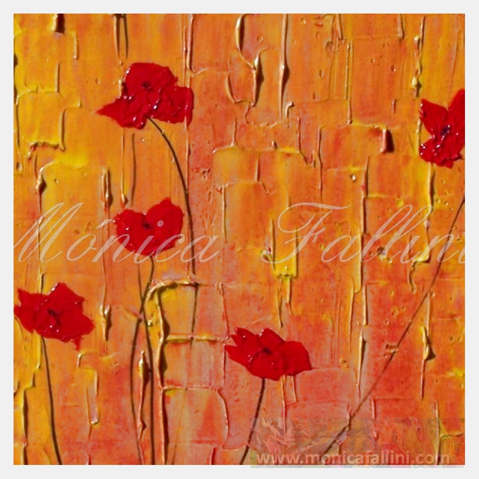 Painting titled 'A landscape with red Poppies ' by Monica Fallini