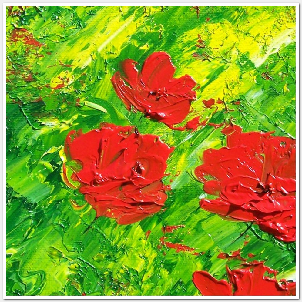 Painting titled 'Spring Poppies, red Poppies' by Monica Fallini