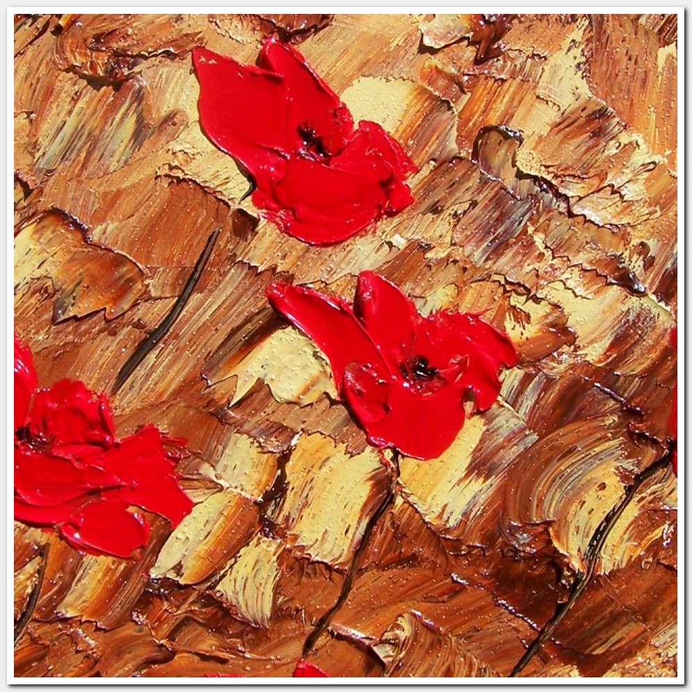 Painting titled 'Earthly colors, red Poppies' by Monica Fallini