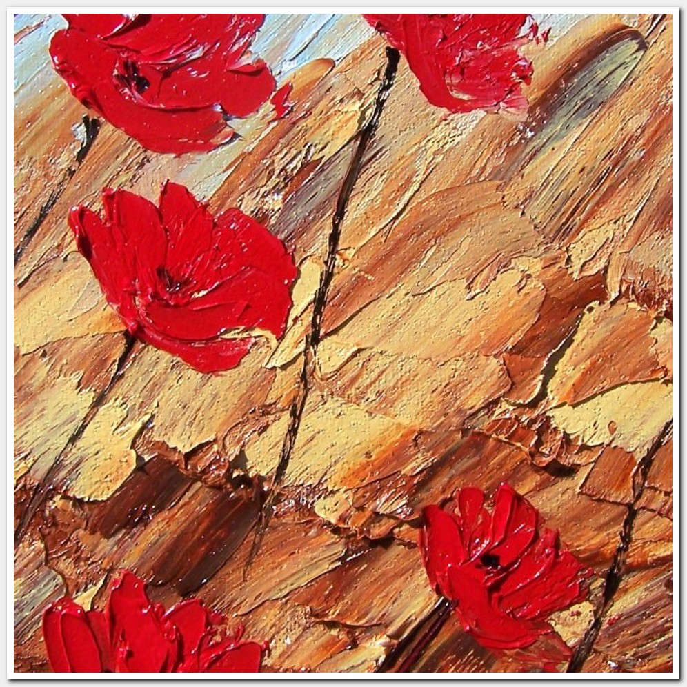 Painting titled 'Earthly colors, red Poppies' by Monica Fallini