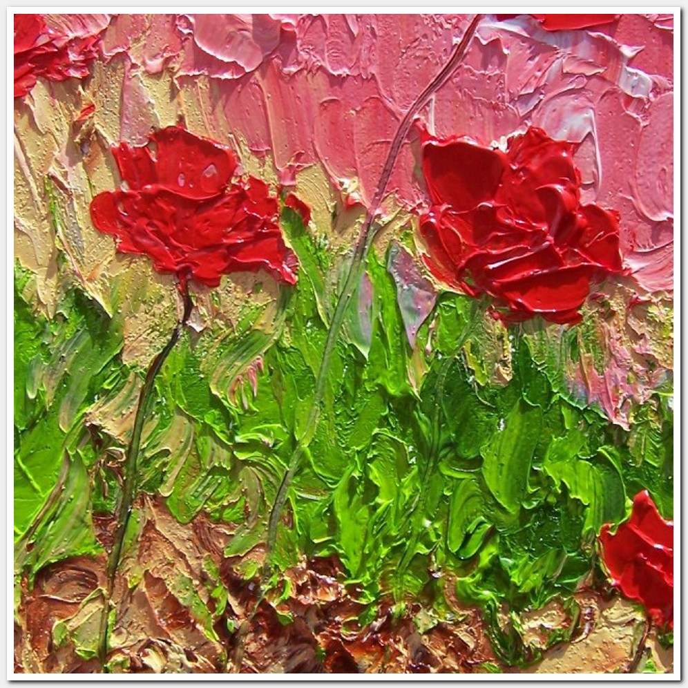 Painting titled 'Wild garden, red Poppies' by Monica Fallini