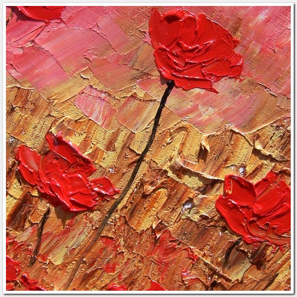 Painting titled 'Wild garden, red Poppies' by Monica Fallini