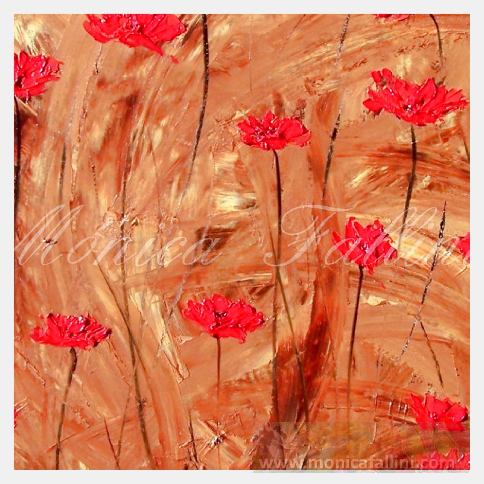 Painting titled 'Free spirit Poppies' by Monica Fallini