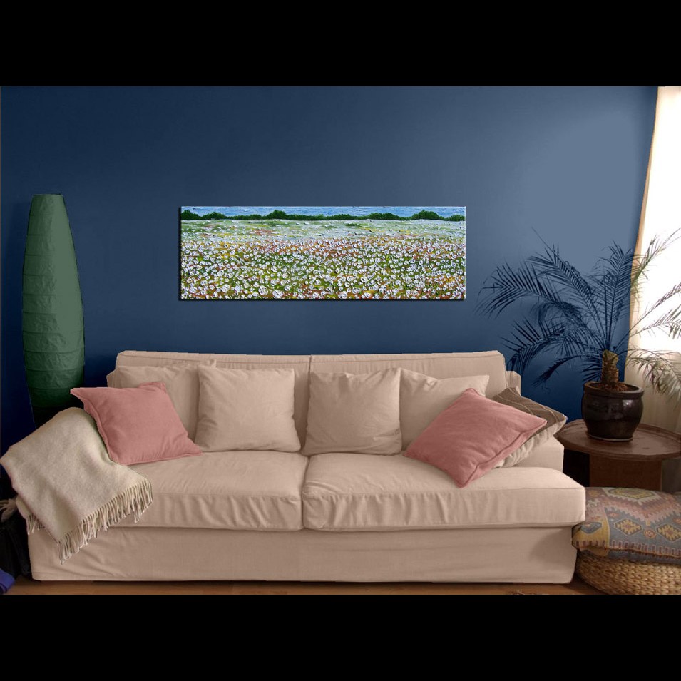Painting titled 'Louisiana cotton field' by Monica Fallini