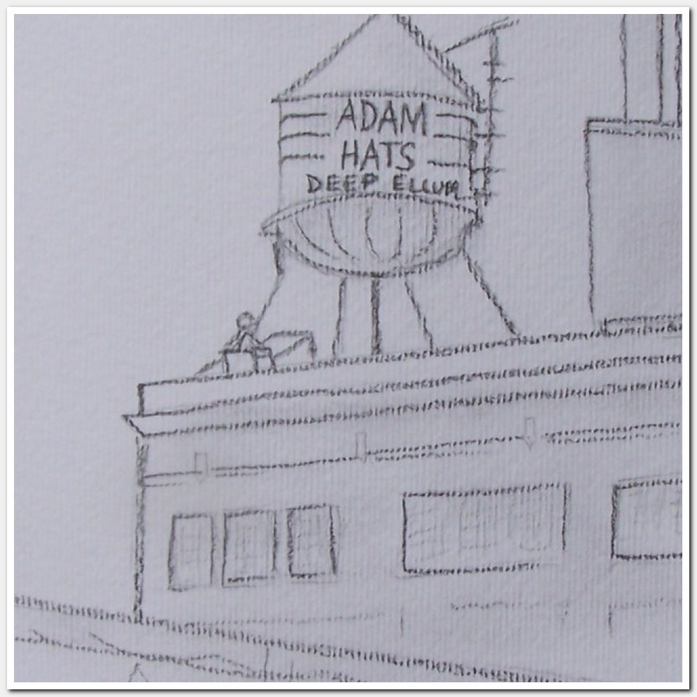 Painting titled 'Adam Hats, Deep Ellum. Dallas. Texas' by Monica Fallini