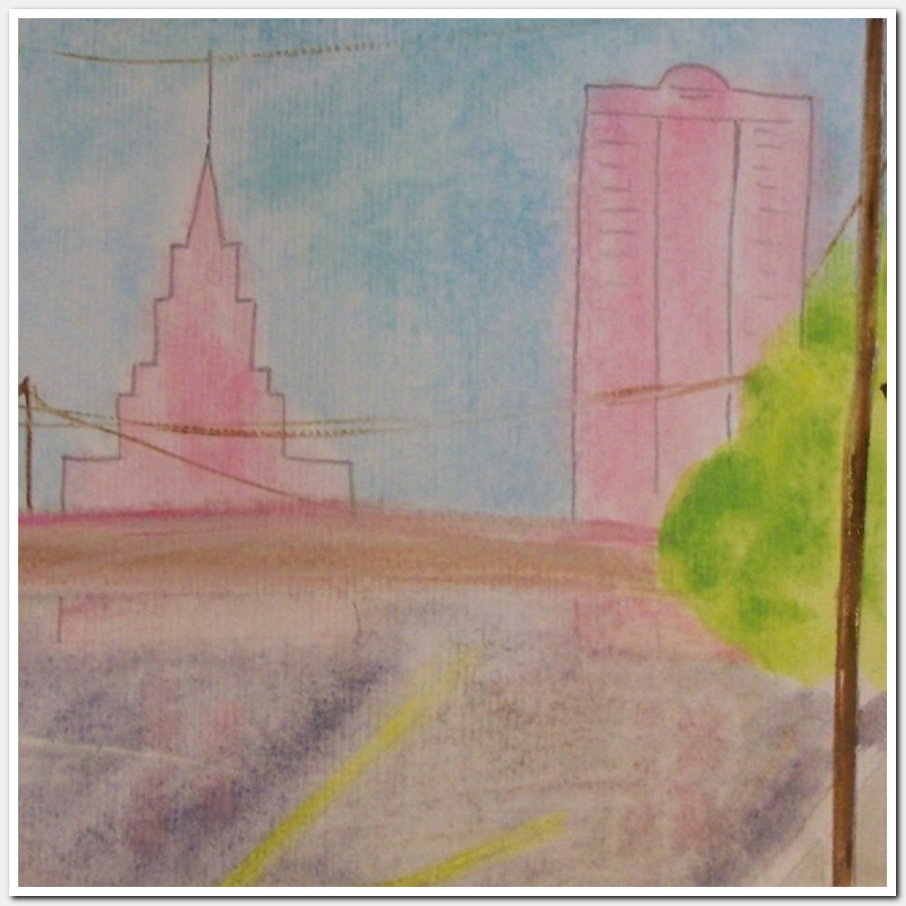 Painting titled 'Deep Ellum view. Dallas. Texas' by Monica Fallini
