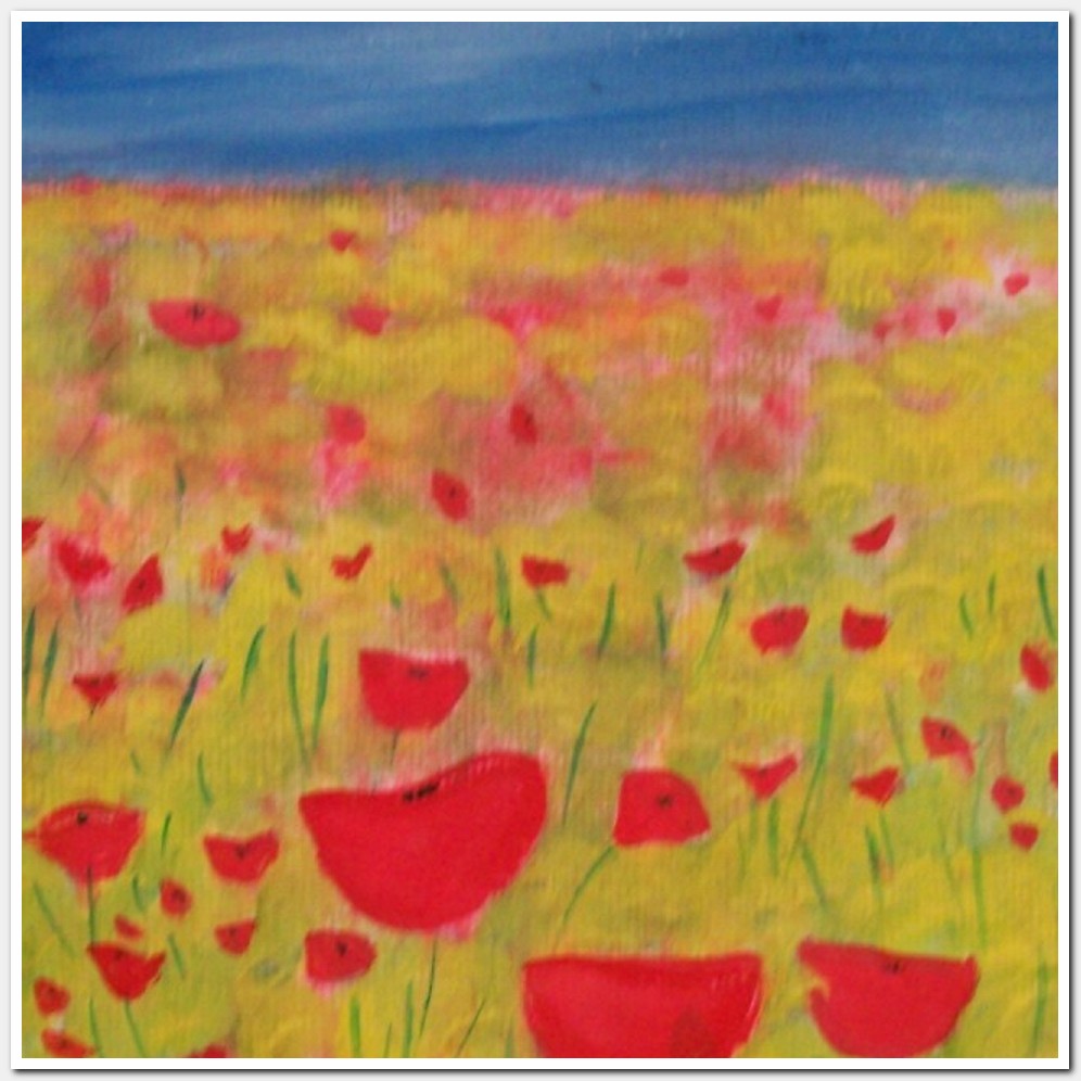 Painting titled 'Field of Poppies' by Monica Fallini