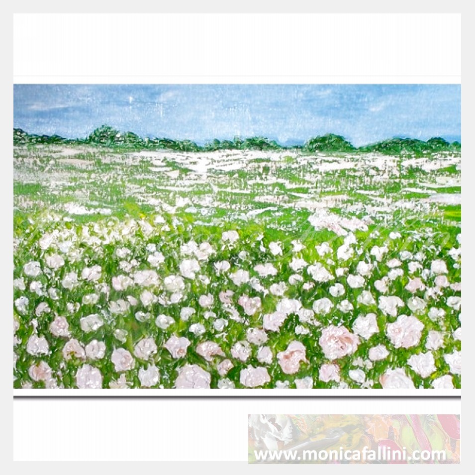 Painting titled 'Louisiana cotton field ' by Monica Fallini