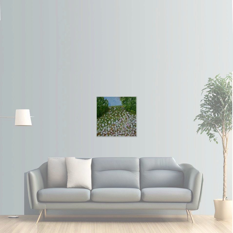 Painting titled 'Louisiana cotton field ' by Monica Fallini