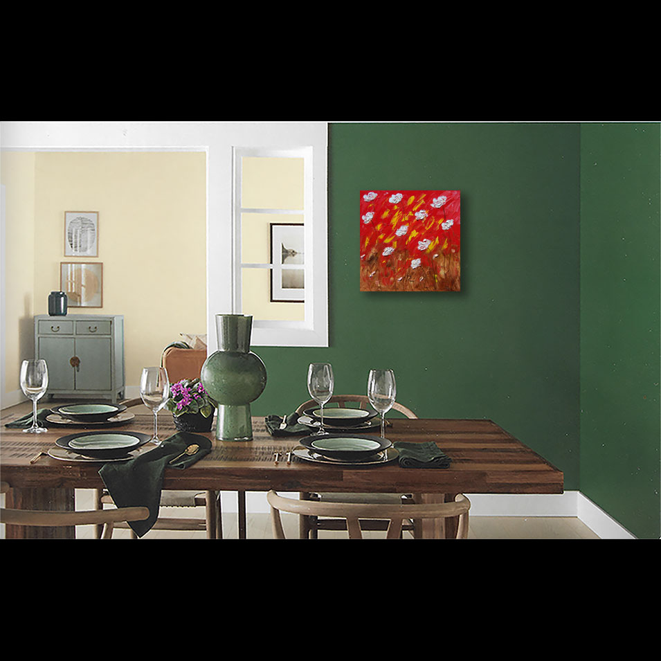 Painting titled 'Springtime, white Poppies' by Monica Fallini