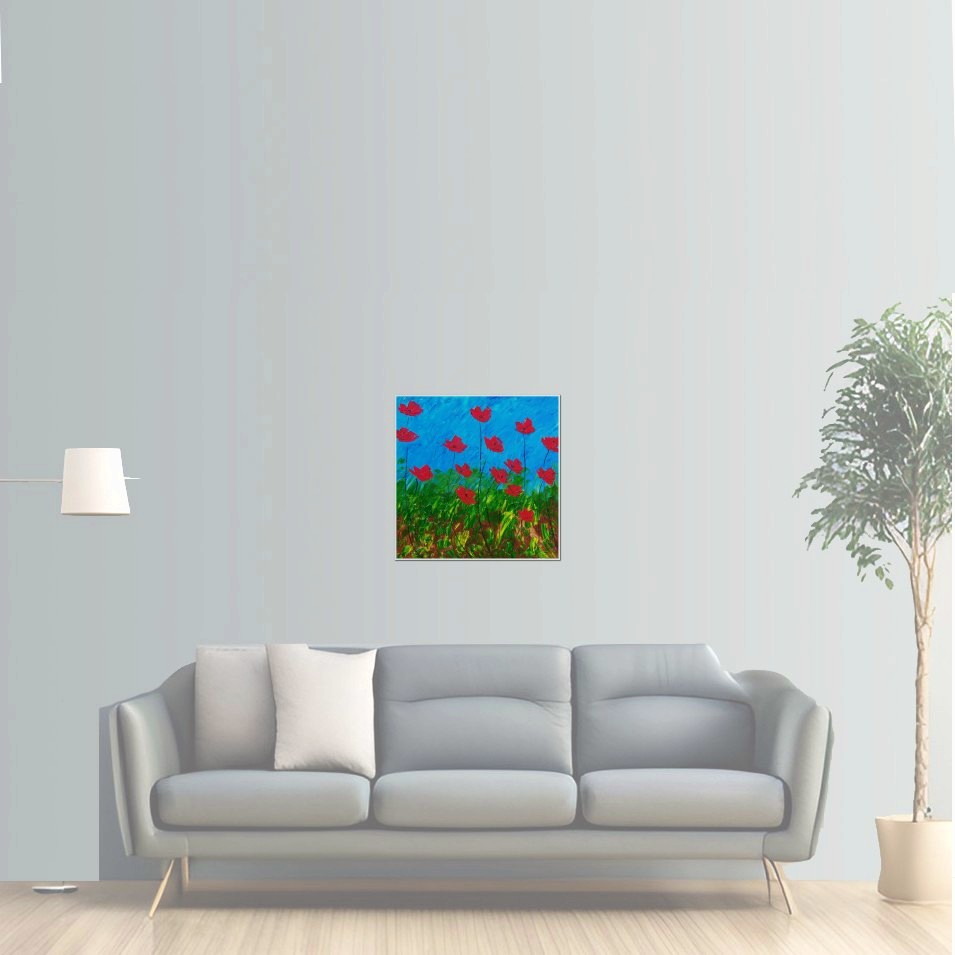 Painting titled 'Garden of Poppies' by Monica Fallini