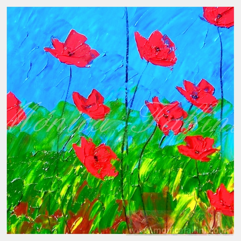 Painting titled 'Garden of Poppies' by Monica Fallini