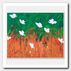 Landscape with white Poppies